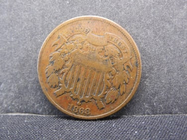1868 Shield Two Cent Semi-Key Date