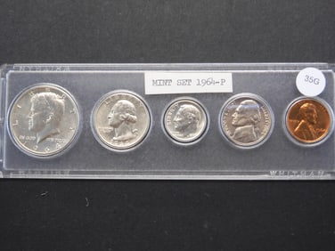 1964-P US Unc. Coin Set. 3-90% Silver Coins
