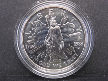 1989-D Uncirculated Congress Bicentennial Silver Dollar