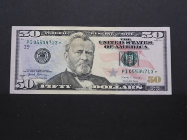2017-A $50 Green Seal Federal Reserve Star Note