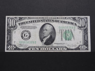 1934-C Green Seal $10 Federal Resv. Note
