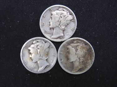 1931-P+D+S Silver Mercury Dimes