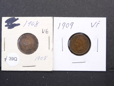 1908 + 1909 Indian Head Cents