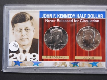 2019 P & D Kennedy Half Dollar, never released for circulation