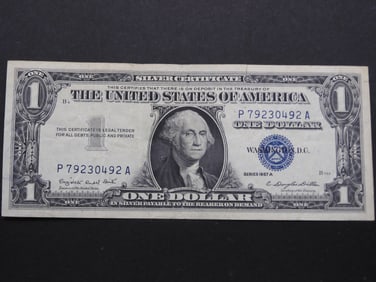 1957-A Blue Seal $1 Silver Certificate. Crisp