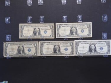 5 $1 Silver Certificate Notes