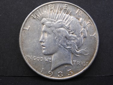 1935-S Silver Peace Dollar- Last Year, Semi-Key Date