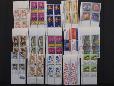 15 Plate Block Stamps- Mint, Never Hinged