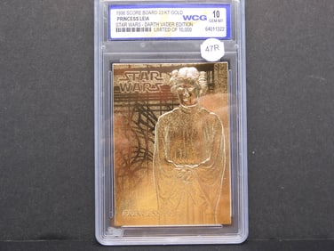 Star Wars, Princess Leia, 23KT Gold, Sealed, Gem 1