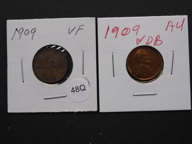 1909 + 1909 VDB Lincoln Wheat Cents