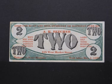 1922 A.H Beecher Tailor Shop Coupon