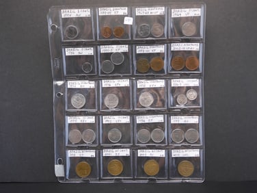 29-Brazillian Coins, Great Set in 2x2 Holders & Plastic Protector!