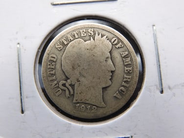 1912-S Barber 10c. 90% Silver, Better Date