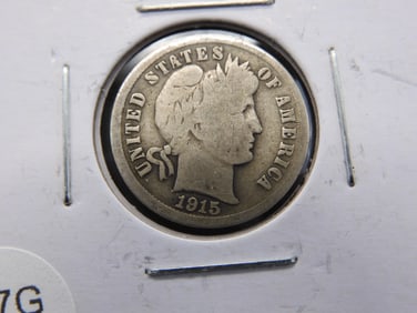 1915-S Barber 10c. 90% Silver, Better Date