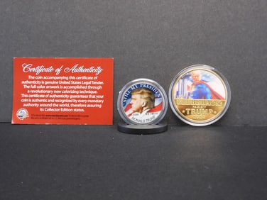 2-Trump (Still my President & I'LL Be Back) Tokens, New, Novelty