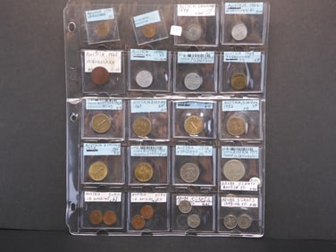 24-World Coins (Austria & Aruba), Great Set in 2x2 Holders & Plastic Protector!