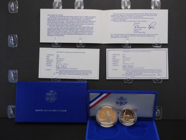 1986-S United States Liberty Coins Proof Set Silver Half & Dollar