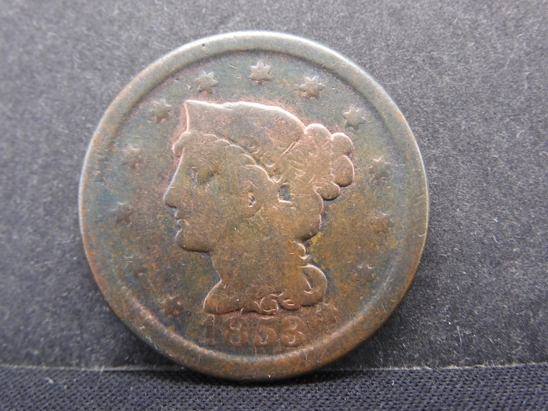 1853 U.S. Large Cent Coronet Head (1 of 2)