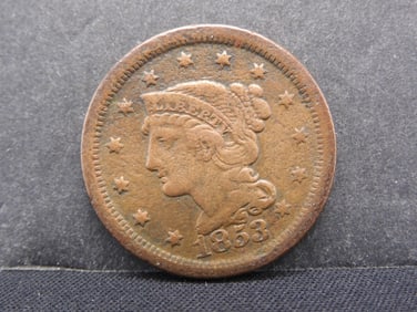 1853 U.S. Large Cent Coronet Head