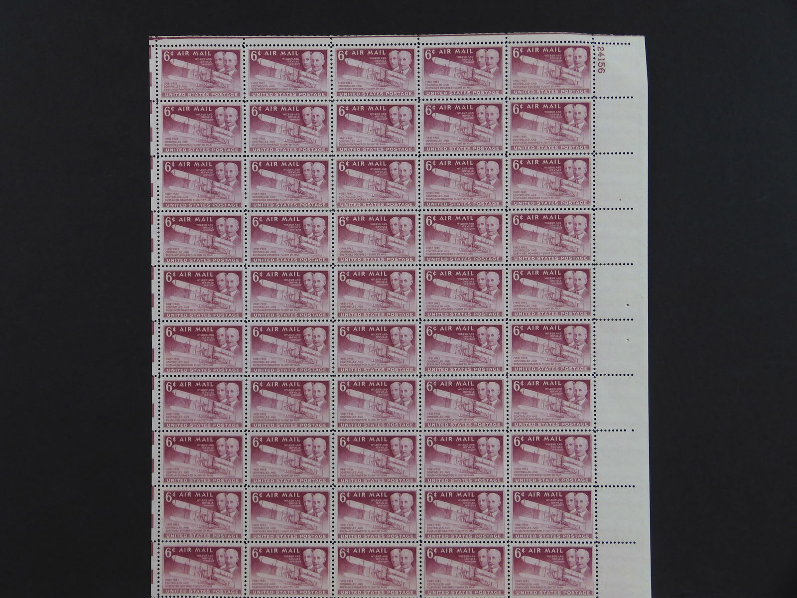 Sheet C-45 1949 Wright Brothers 6 Cent Airmail Stamps. Mint never hinged. (1 of 2)