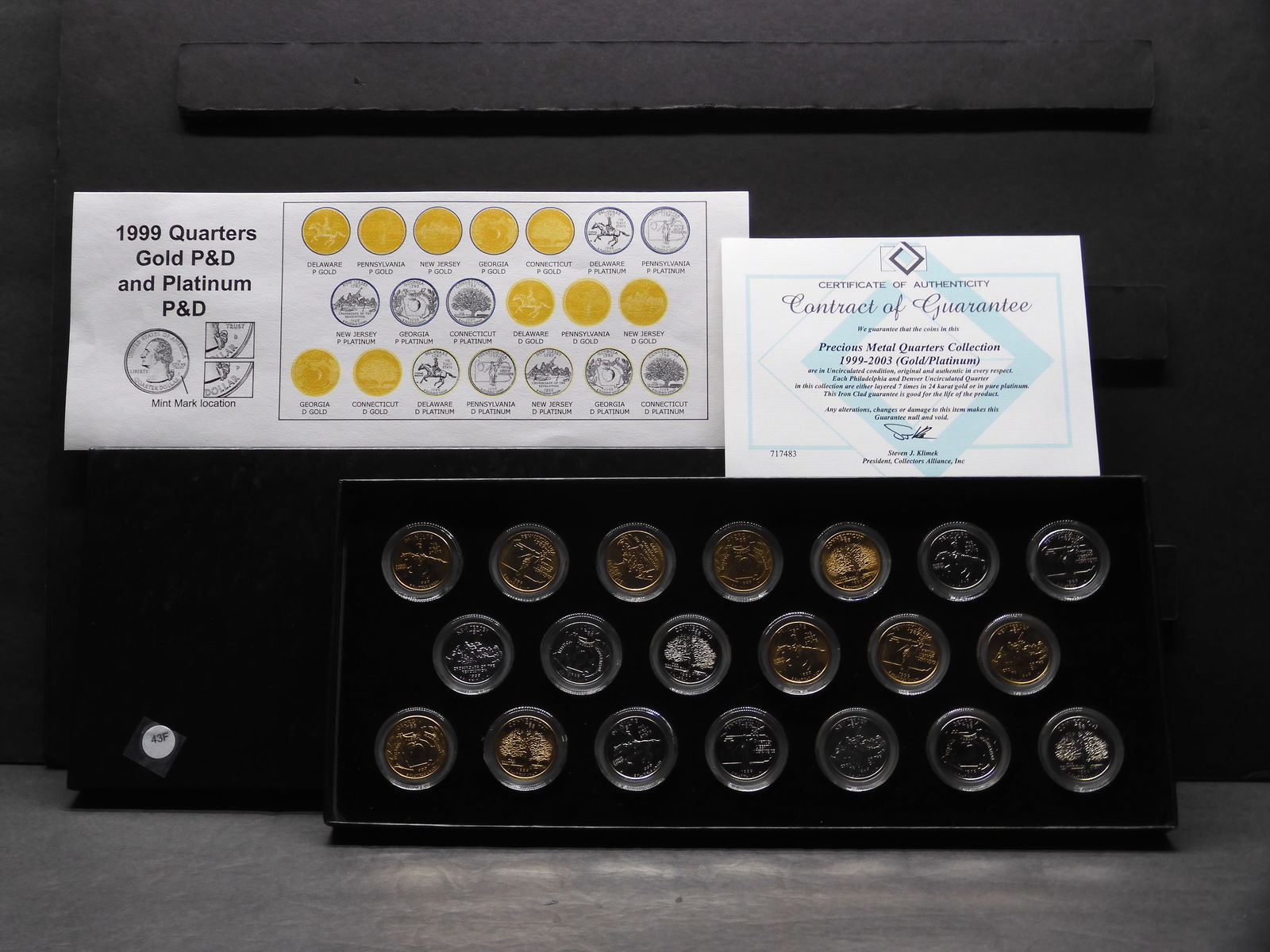 1999 P&D Gold and Platinum State Quarters- 20 Coins (1 of 15)