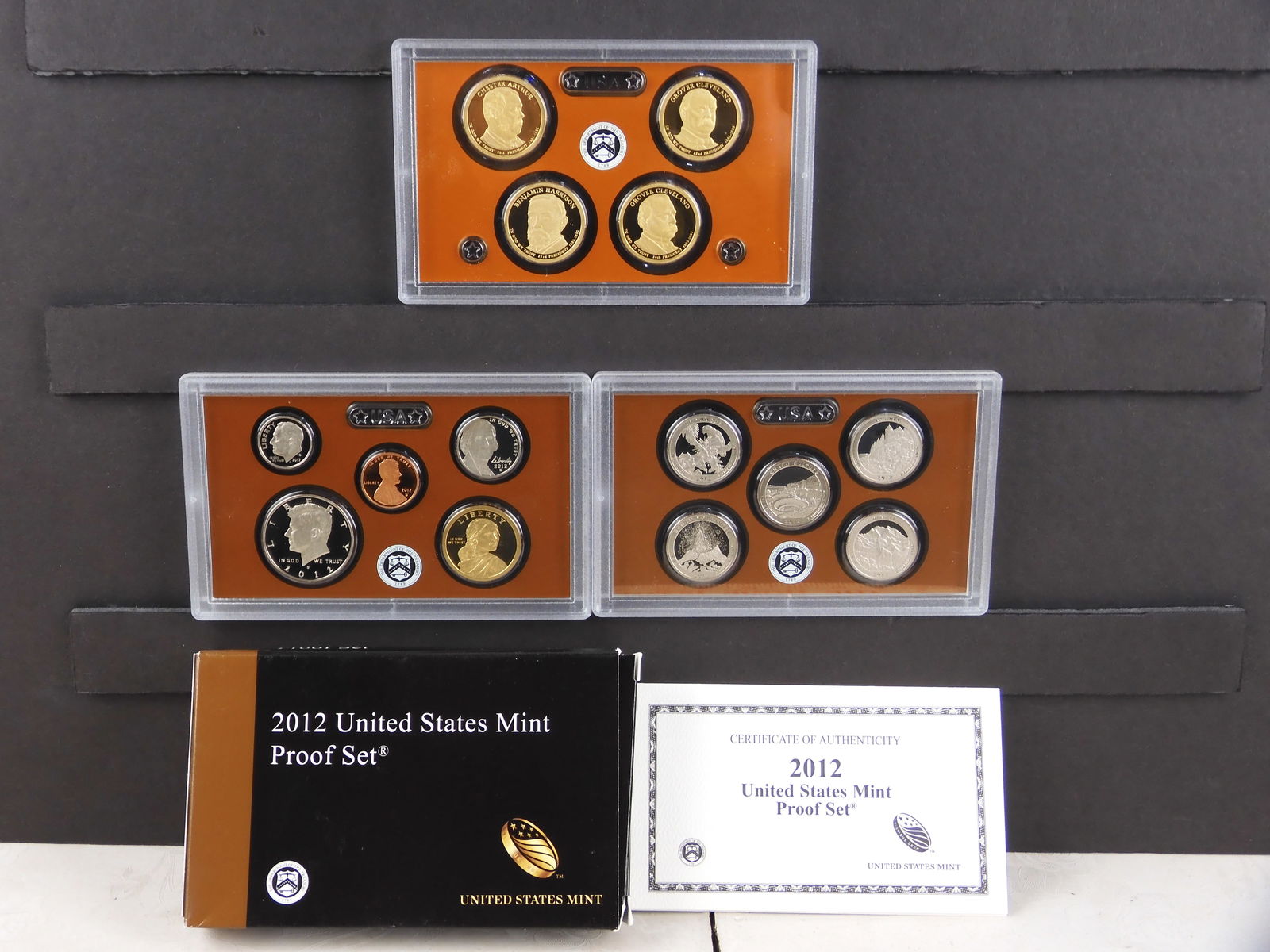 2012-S Clad Proof Set.  A much tougher set in the original box plus COA. Regular coinage plus (1 of 8)