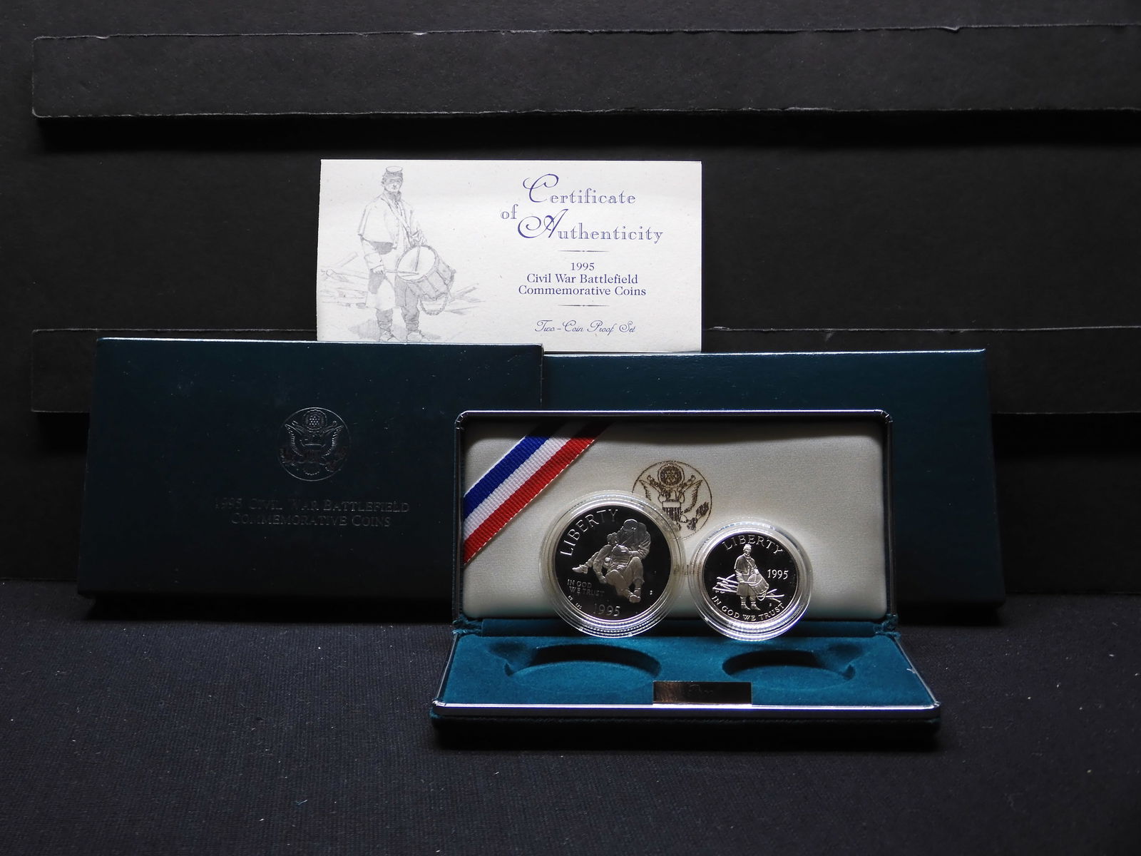 1995-S PROOF Civil War Battlefield Commem 2-Coin Set in OGP w/ COA (1 of 4)