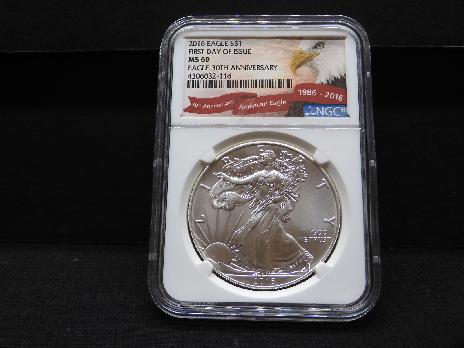 2016 American Silver Eagle - NGC MS69 First Day of Issue - 30th Anniversary (1 of 4)