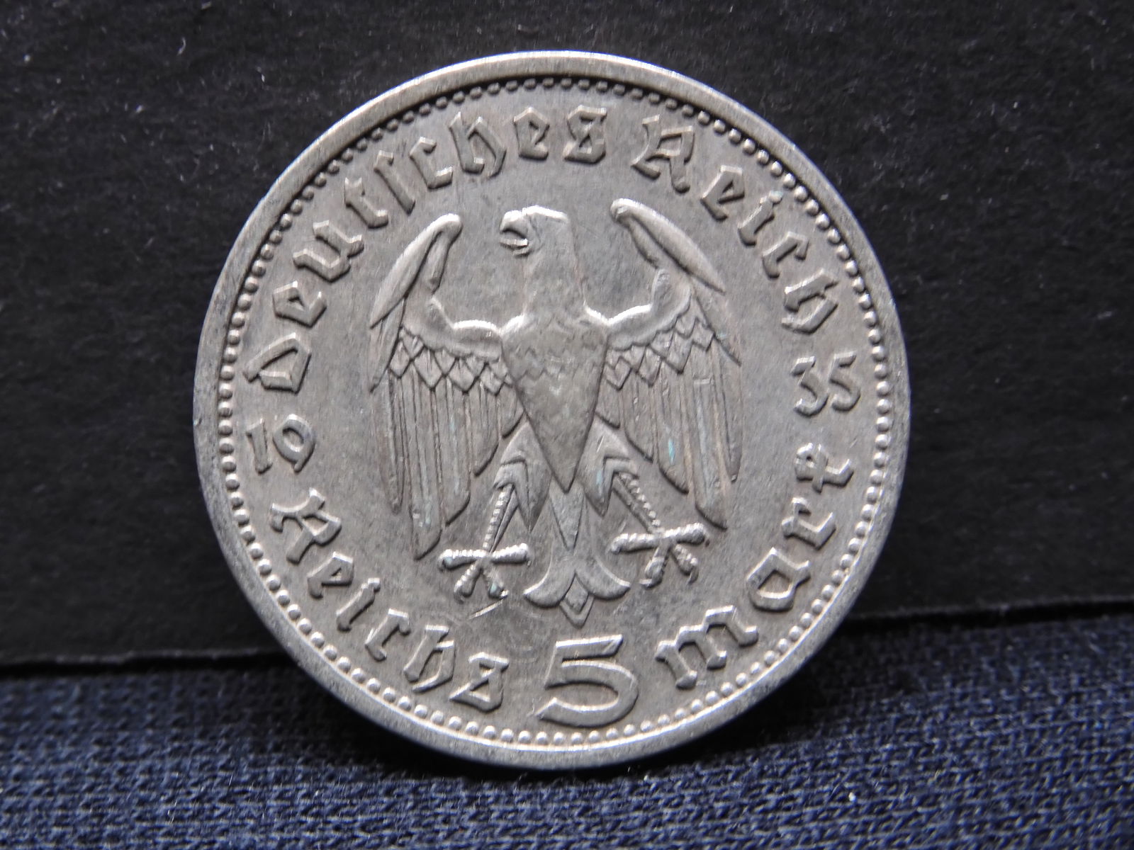 1935 German 5 Reichsmark Silver Coin (1 of 2)