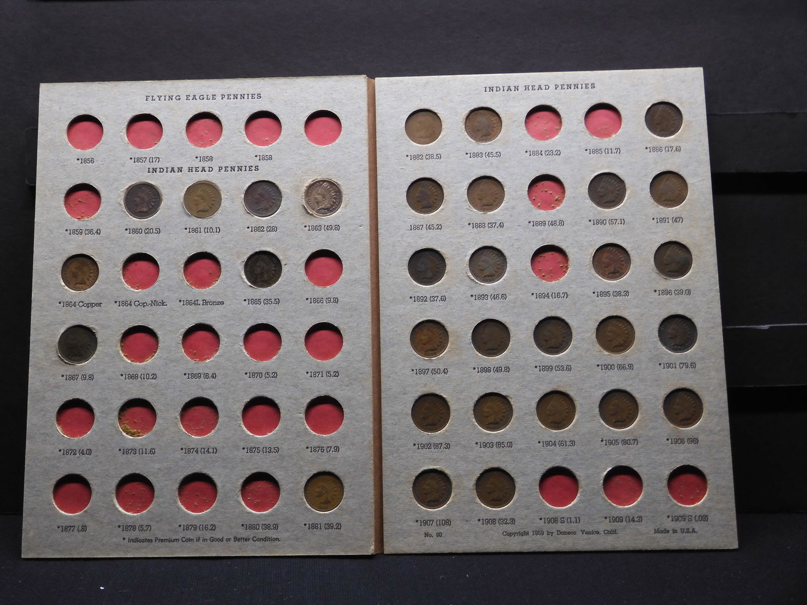 Collection of Indian Head Cents in Album- 31 Coins (1 of 10)