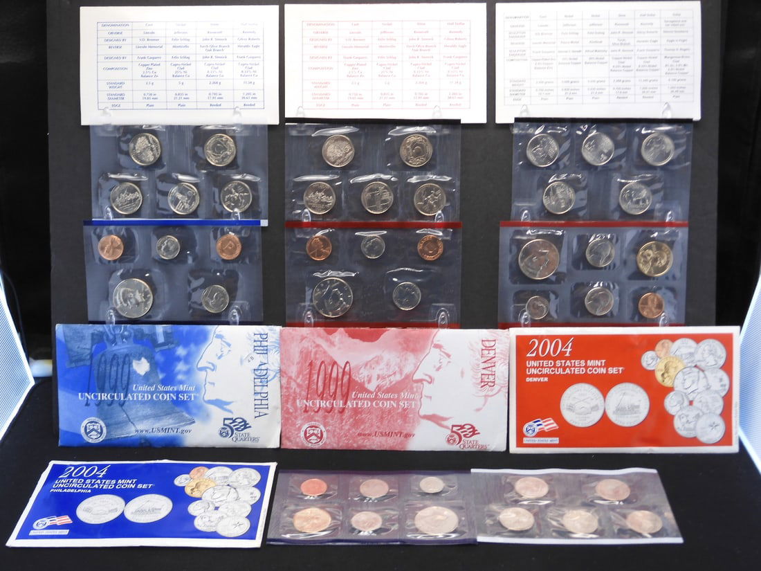 1999 + 2004 P&D U.S. Mint Uncirculated Sets (1 of 12)