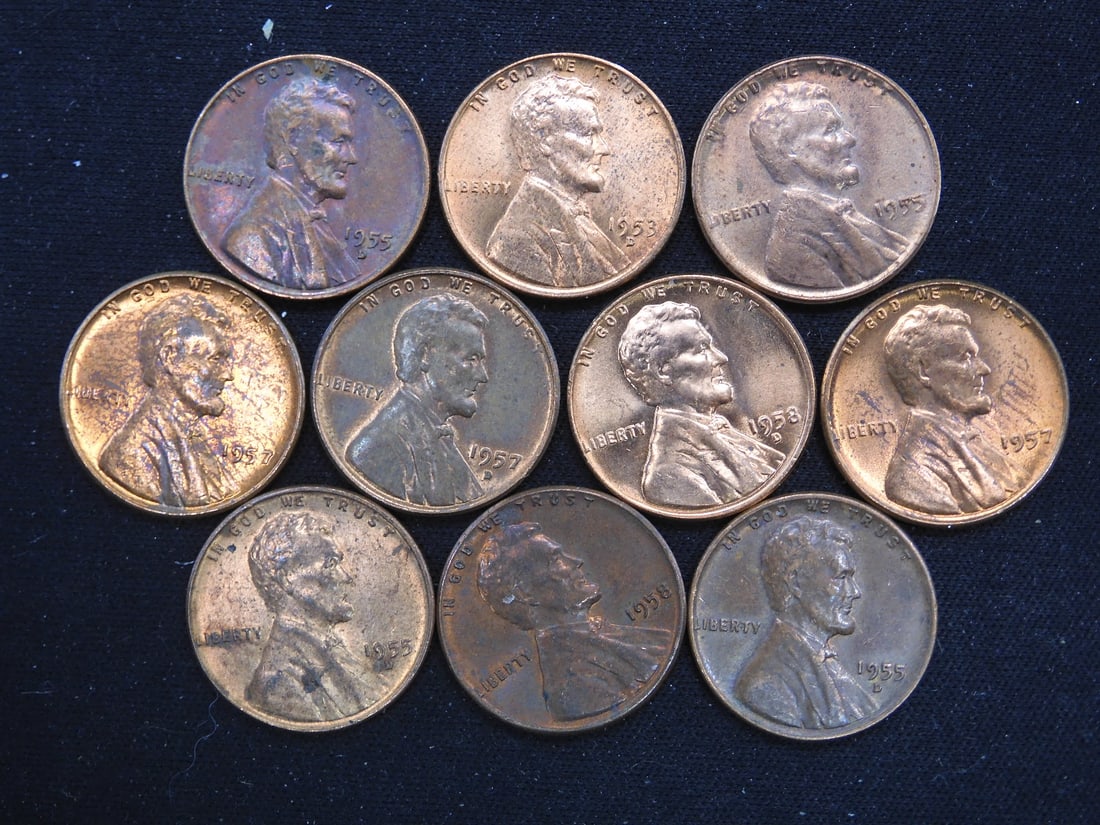 10 AU/BU Wheat Cents (1 of 2)