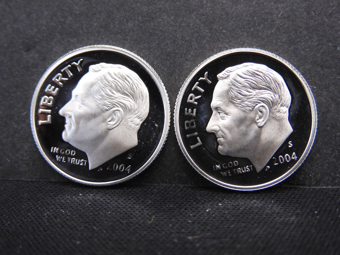 2 2004-S 90% Silver Proof Roosevelt Dimes (1 of 2)