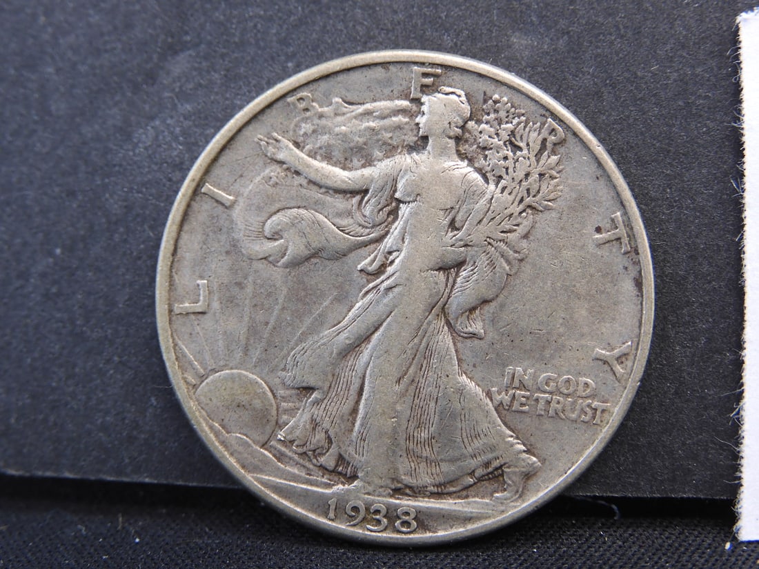 1938-D Walker. Key date with low mintage. Very Fine.: 1938-D Walker. Key date with low mintage. Very Fine.