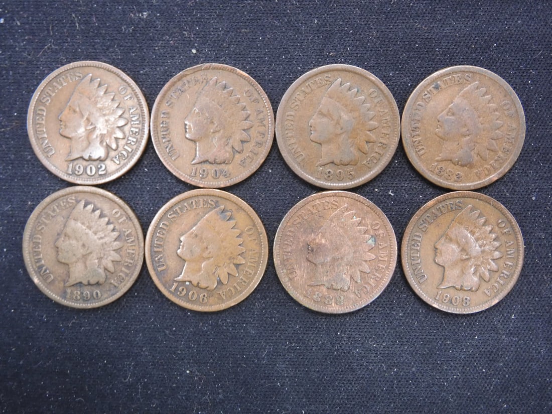 1882, 88, 91, 95, 1902, 04, 06, 08 Indian Head Pennies (1 of 2)
