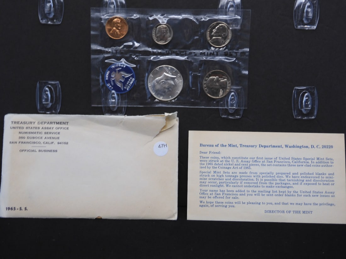 1965 U.S. Special Mint Set- Includes 1965 40% Silver Kennedy Half Dollar (1 of 4)