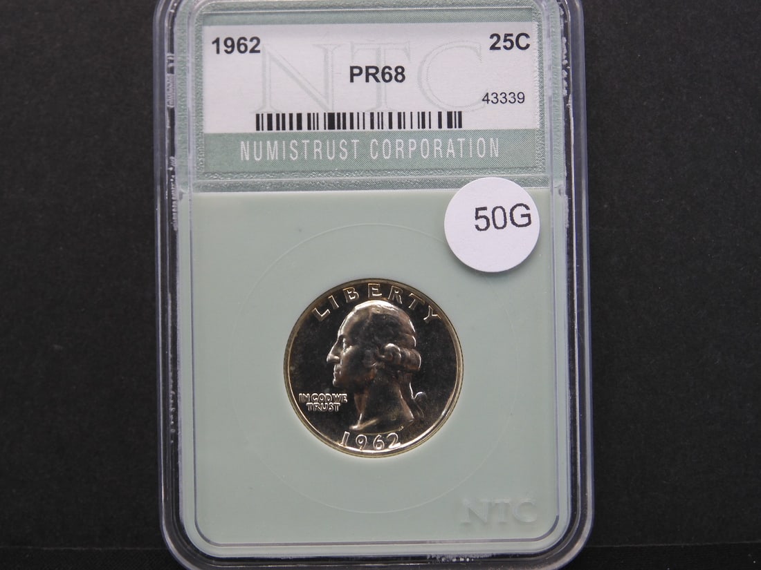 1962 90% Silver Washington Quarter NTC Slabbed PR68 (1 of 3)