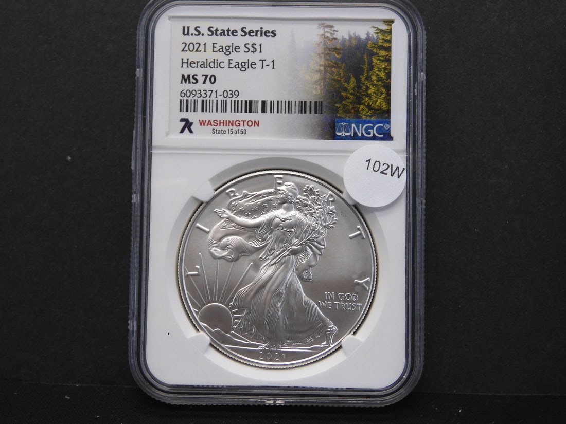2021 Type I U.S. State Series American Silver Eagle- Washington- NGC Graded MS70 (1 of 3)