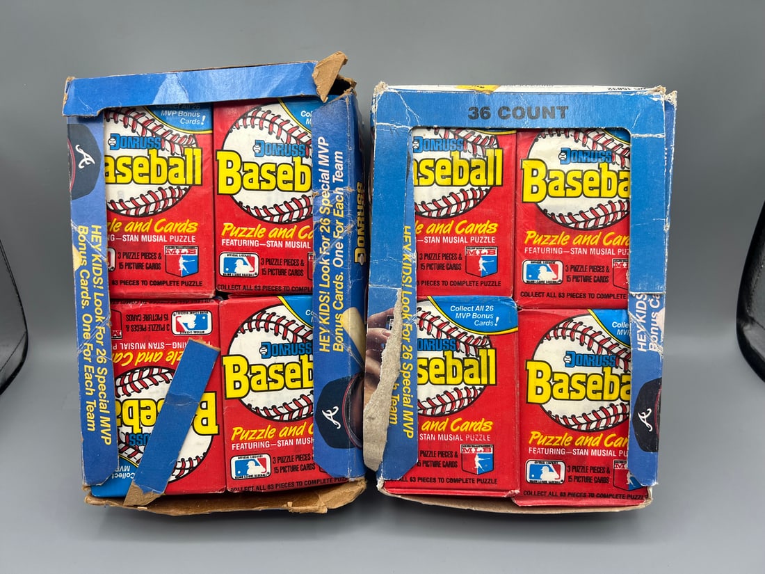 Lot of (2) 1988 Donruss Baseball Complete Wax Boxes - Missing Tops (1 of 2)
