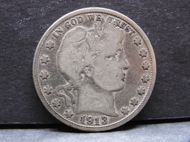 1913 Barber Half Dollar - Key Date - Great Detail!!