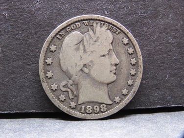 1898-P Barber Silver Quarter