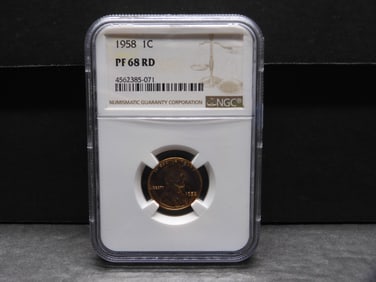 1958 PROOF Lincoln Wheat Cent - NGC PF68 RD