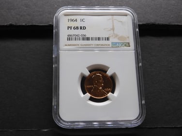 1964 PROOF Lincoln Memorial Cent - NGC PF68 RD