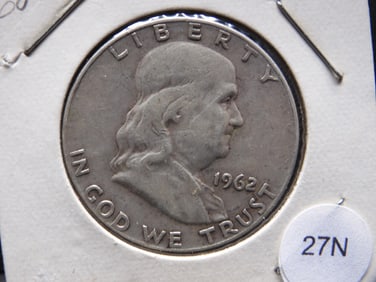 1962-D Franklin Half Dollar-90% Silver