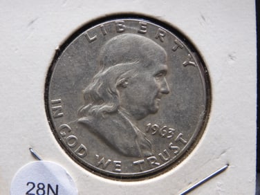 1963-P Franklin Half Dollar-90% Silver Higher Grade