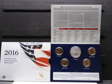 2016 U.S. Mint Annual UNC Dollar Coin Set in OGP w/ COA