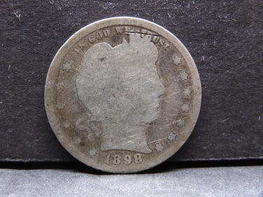 1898-S Barber Silver Quarter