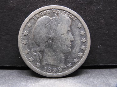 1899-O Barber Silver Quarter