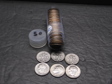 Roll of 50 1992-P Clad UNC Roosevelt Dimes