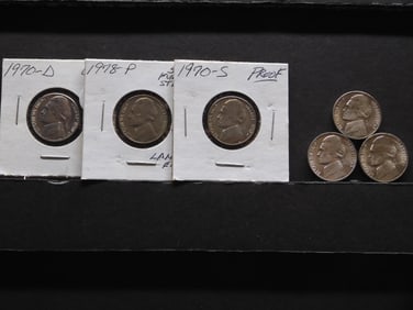 1970 D&S, 1978, 1944-S, 1945 P&S Jefferson Nickels- 44&45 Are Full Steps